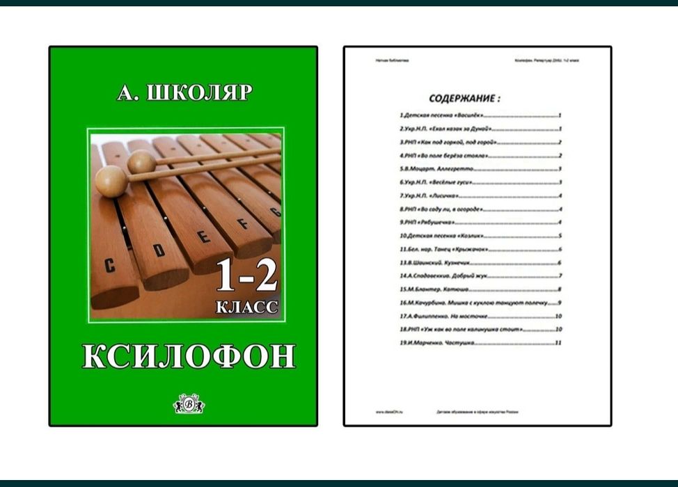 Ударные 
Ксилофон
1-2 класс 
2-3 класс 
3-4 класс 
4-5 класс 
Содержан