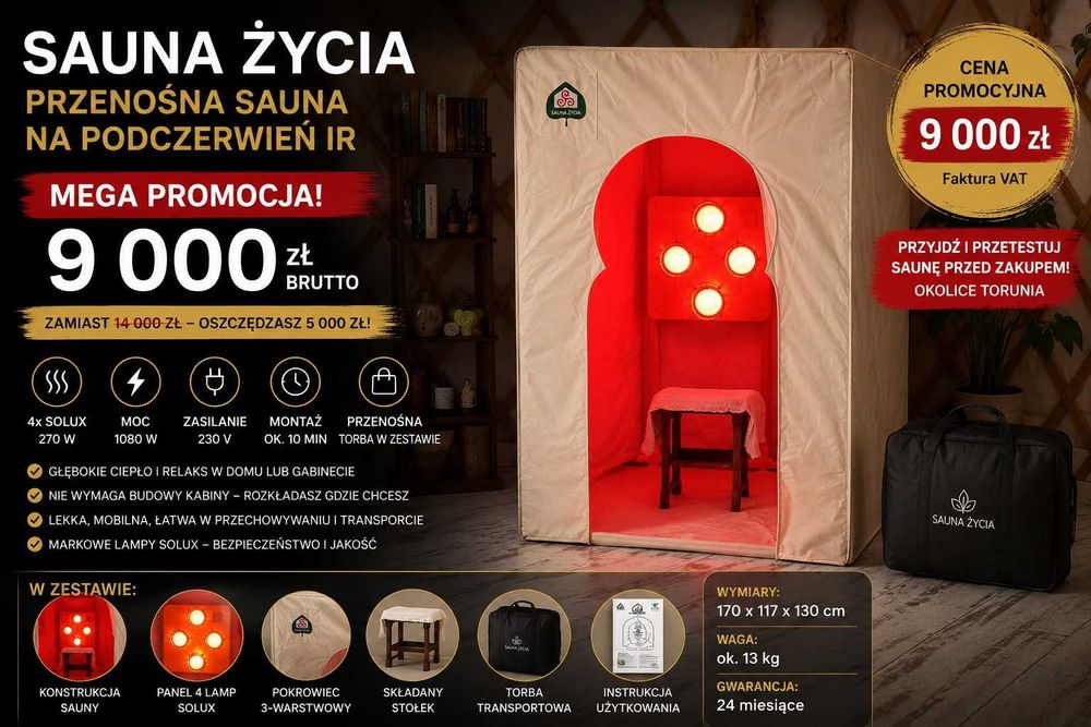 Mobilna sauna IR Solux 230V | dom, gabinet, wellness | PROMOCJA 9000 zł
