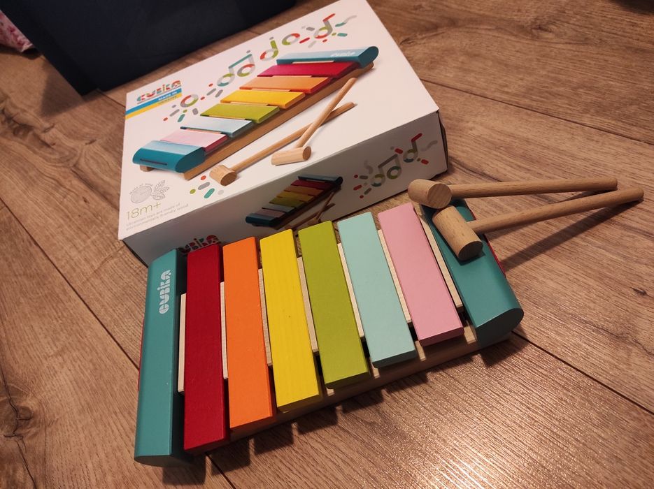 Nowe cymbałki Drewniane kolorowe  made in Ukraine Cubika