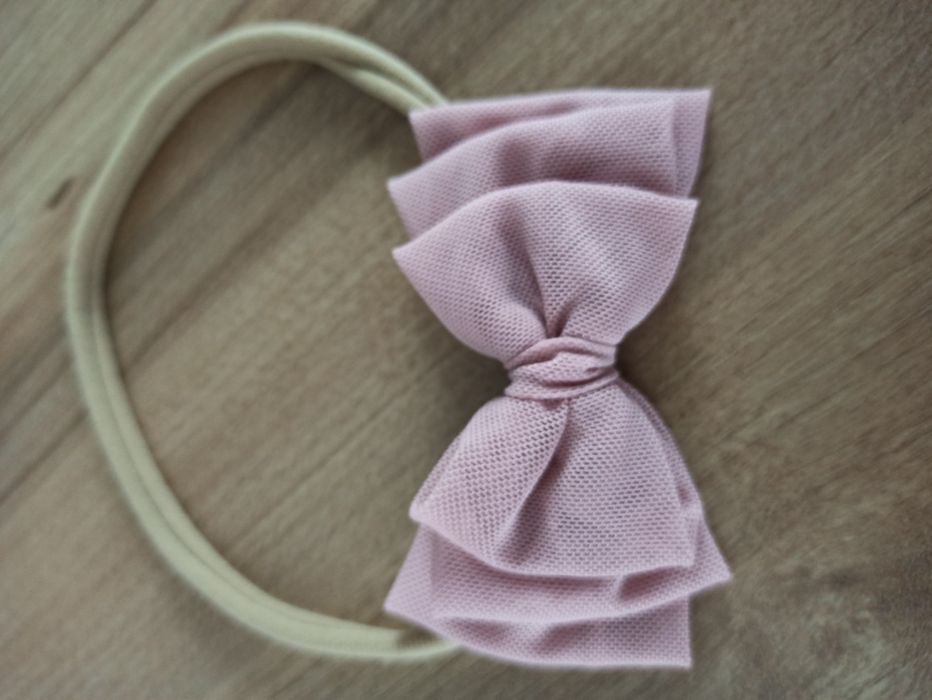 Opaska z kokardą brudny róż jak Milulove