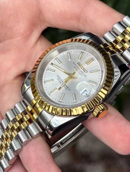Seiko MOD Datejust Złoty Srebrny President Jubilee Custom NOWY