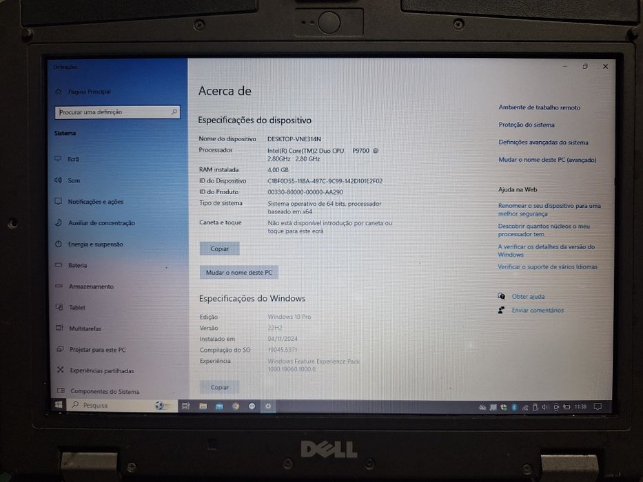 DELL LATITUDE  XFR E6400 Rugged a funcionar