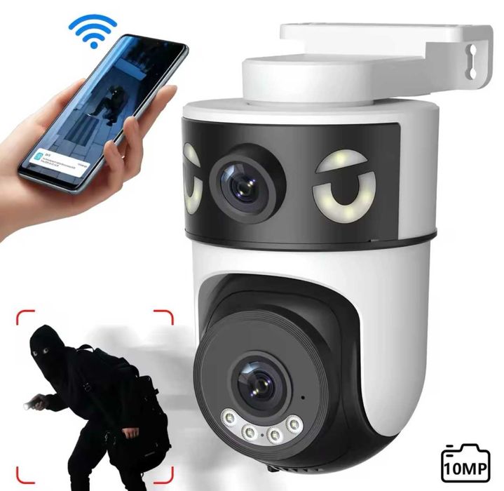 Вулична PTZ IP Камера 10MP 5K подвійна AI 5G Wi-Fi