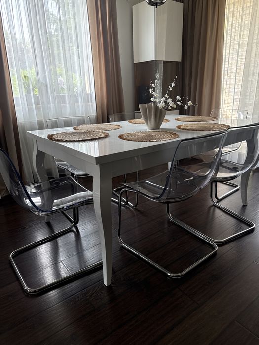 Komplet stoł  160(220)x90 +6krzeseł