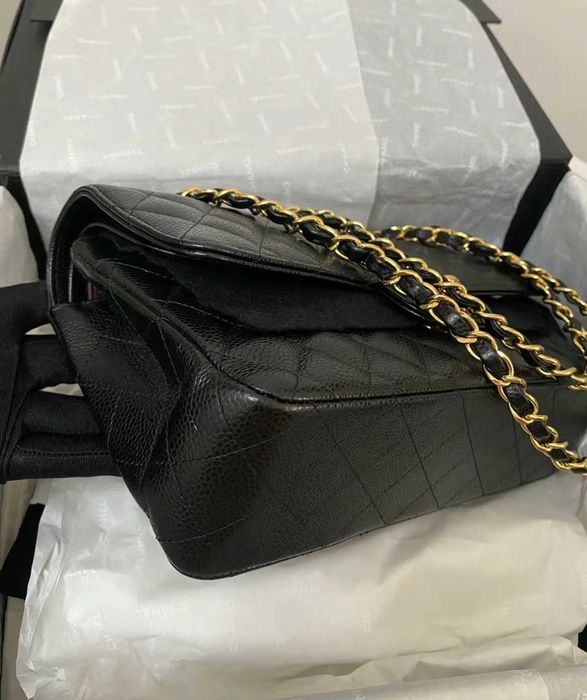 CHANEL CF black leather crossbody bag