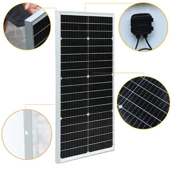 Painel solar placa  rígido 12v  80w monocristalino