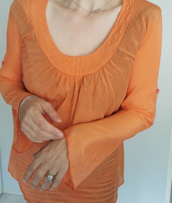 Zinka jedwabna bluzka L 40 zwiewna delikatna