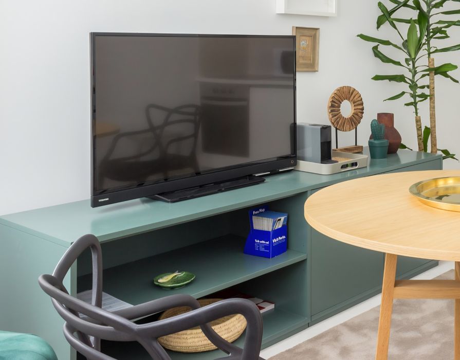 Consola, móvel de tv verde