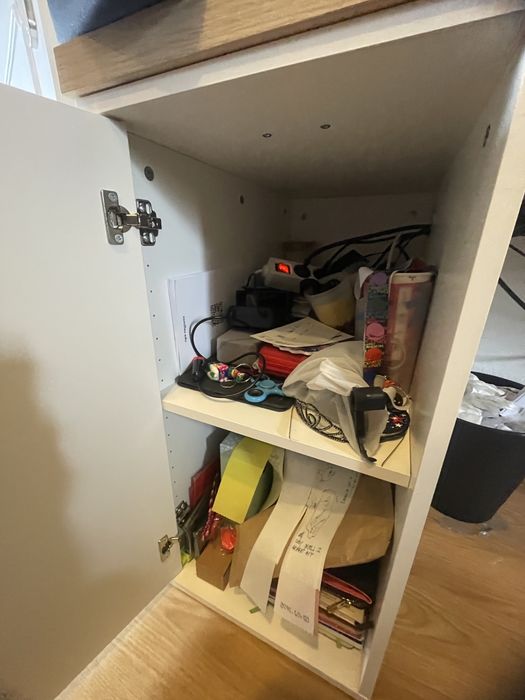 Secretária Setup XL (200cmx60cm) - Tampo Carvalho + Módulo Gavetas + Armário