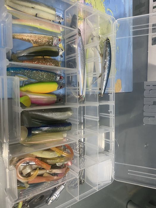 Caixa Plano Rapala nova, com vinis, rapalas, lucky craft, zagaias