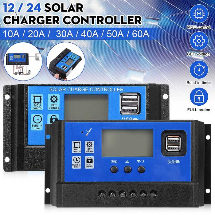 Controlador solar 12v 24v led USB
