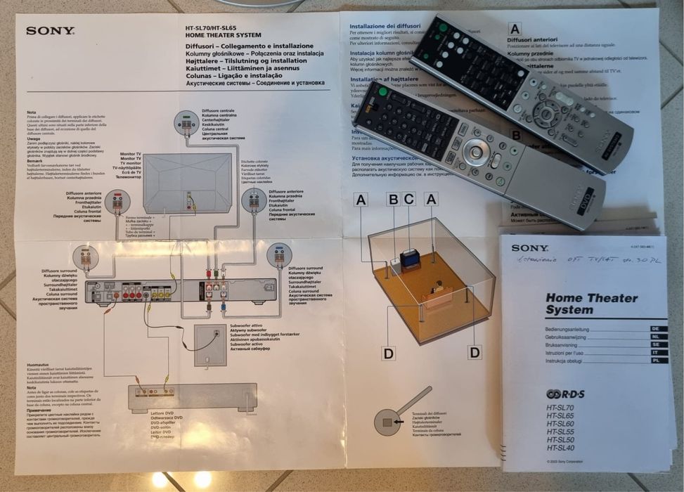 Kompletny, oryginalny zestaw kina domowego Sony Home Theater System