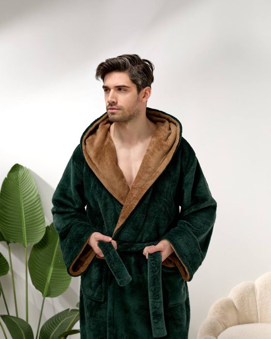 Халат чоловічий теплий , якісний з капюшоном. Махровий халат