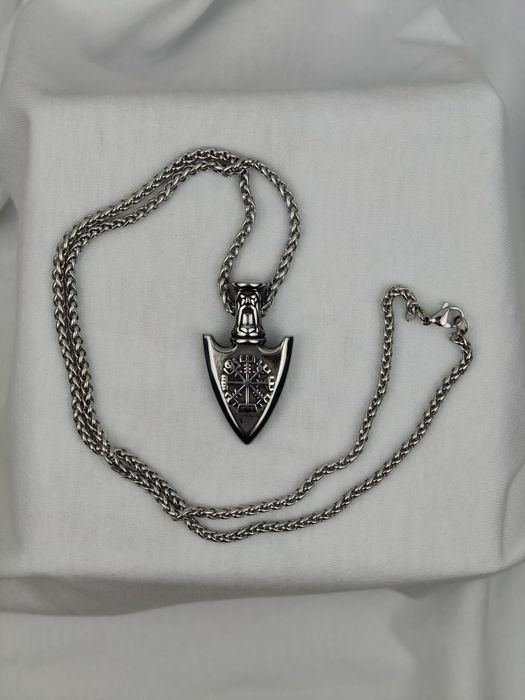 NOWY Naszyjnik wisiorek męski stalowy viking nordycki grot