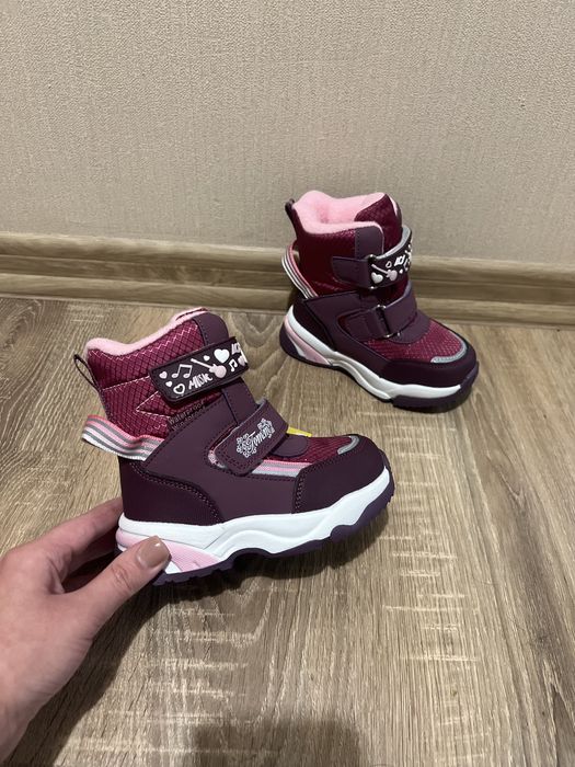 Зимові чоботи черевики на дівчинку бордові tom m том 22 23 24 25 26 27