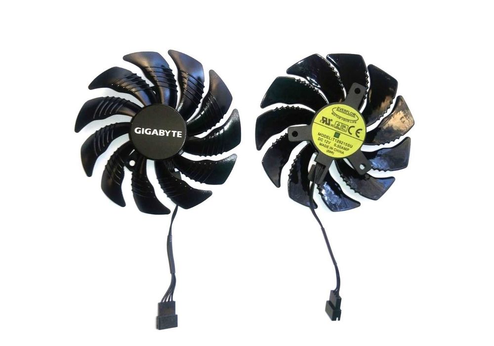 Кулери 87 мм Gigabyte T129215SU GTX 1050/1060/1070  RX470/480/570/580 вентилятори