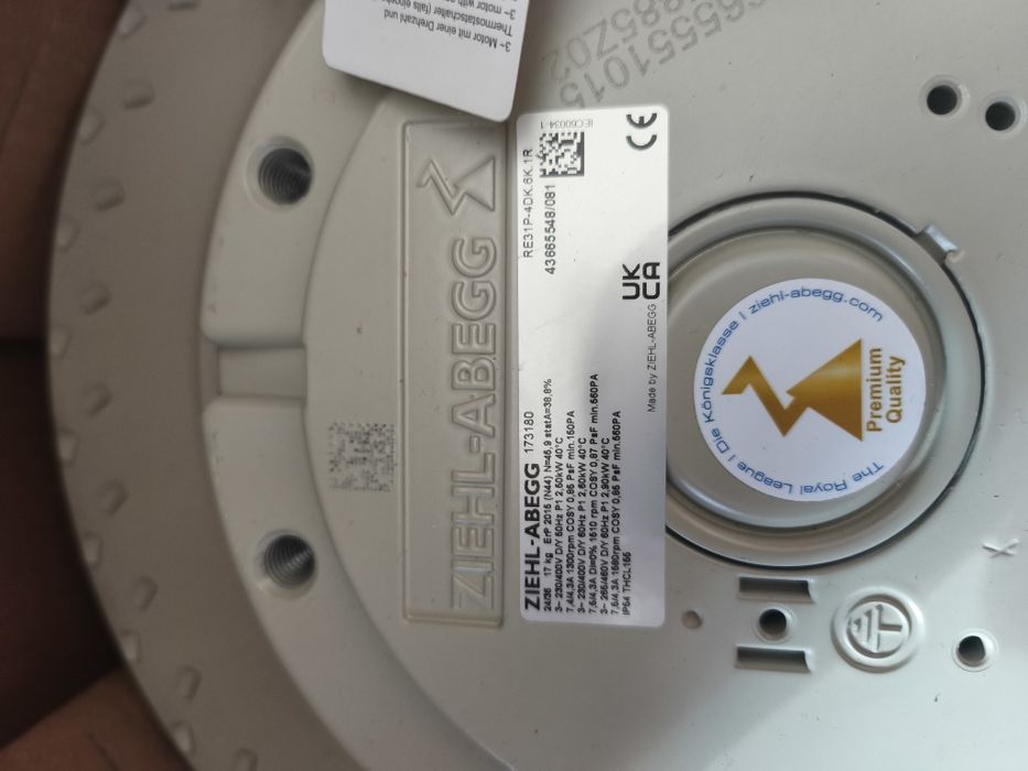 Вентилятор , колесо  ziehl-abegg re31p-4dk.6k.1r art.152815