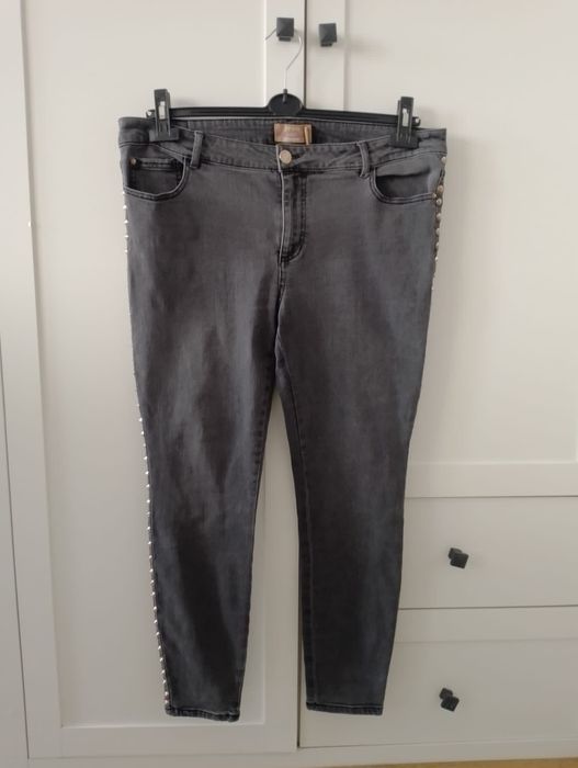 Jeansy rurki damskie 44