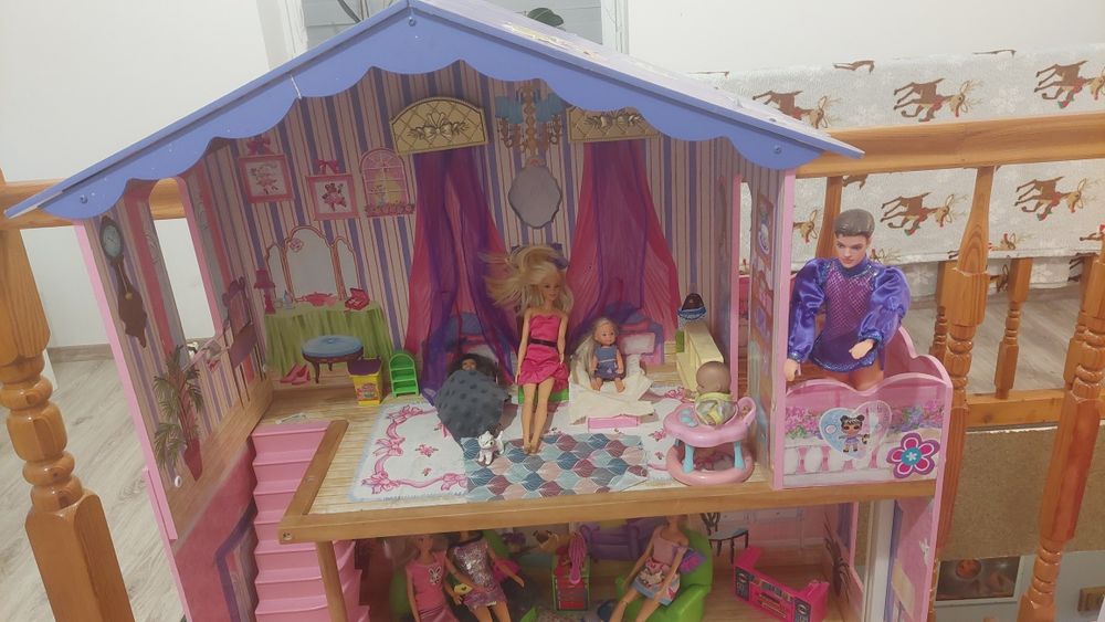 Domek duży drewniany z akcesoriami