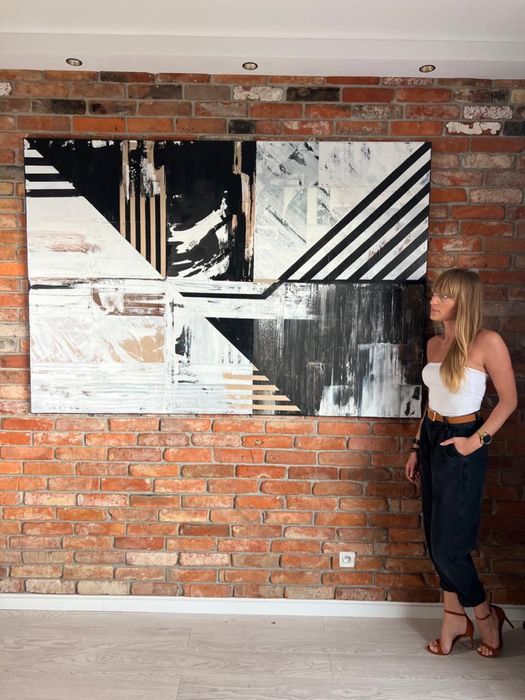 Duży obraz loft, lamele, nowoczesny 190/130 cm