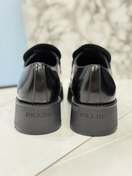 Mokasyny Prada black leather