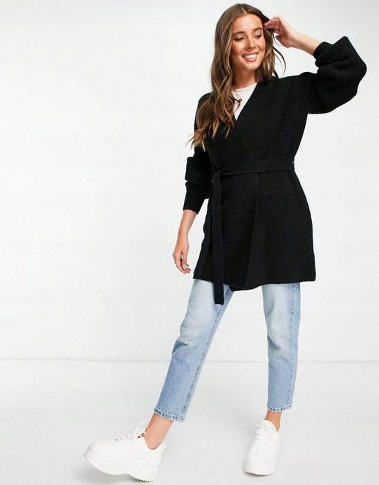 Topshop czarny sweter damski z wełną 36-38 2vaz