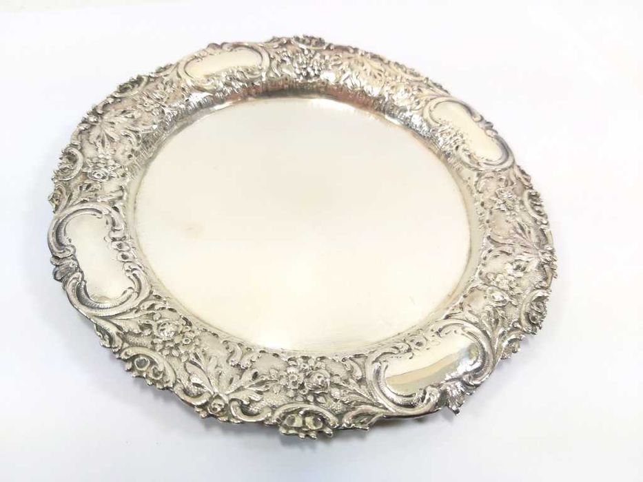 Niesamowity srebrny talerzyk 1800--1900 NIEMCY/AUSTRIA PRÓBA 800