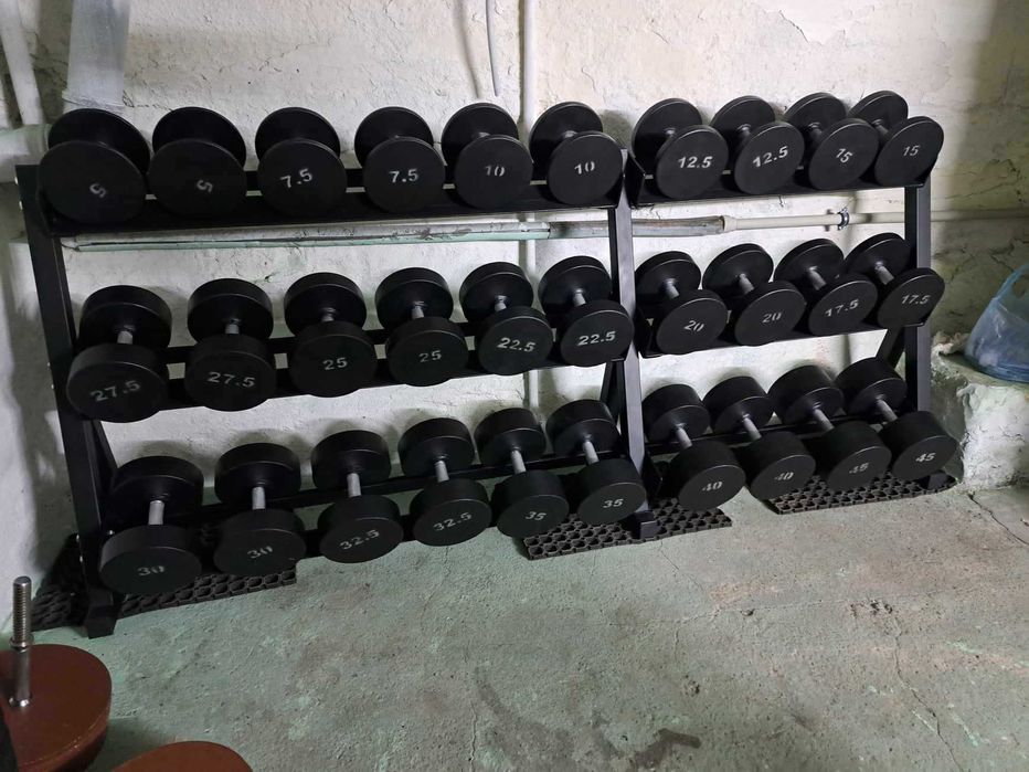 Hantle stałe ze stojakiem 5-45kg