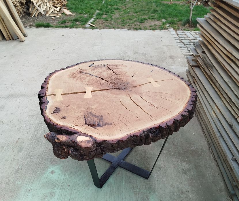 Stół z plastra dębu
