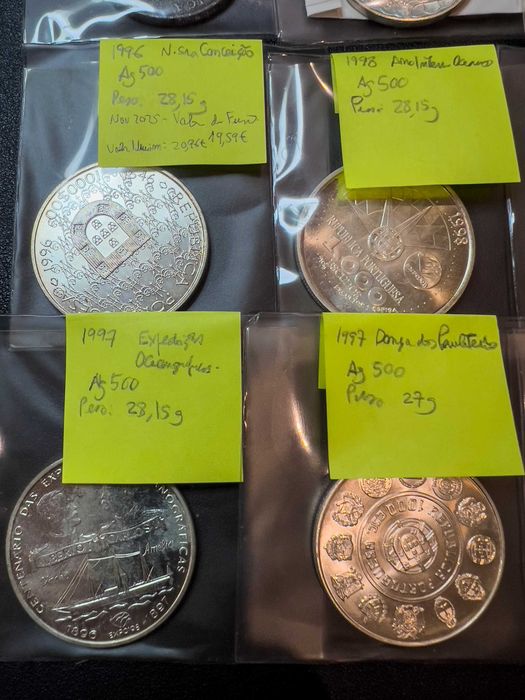 Reservado -Coleção cerca 470 moedas - maioria de Portugal, 22 de prata