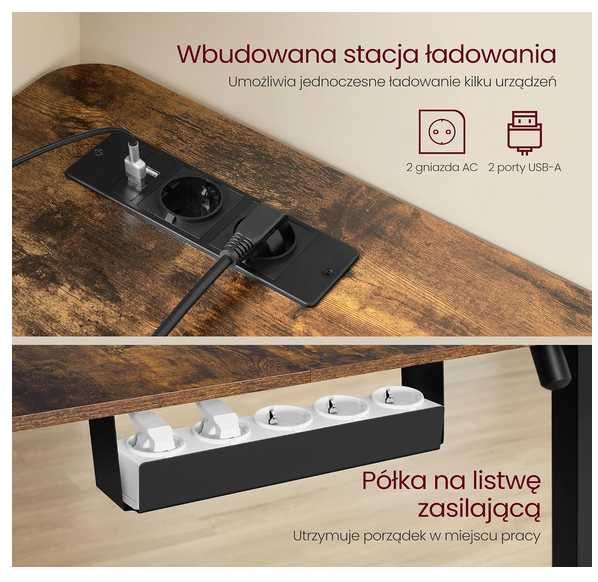 Stelaż do biurka elektrycznego – narożny, regulowany, 160 × 140 cm