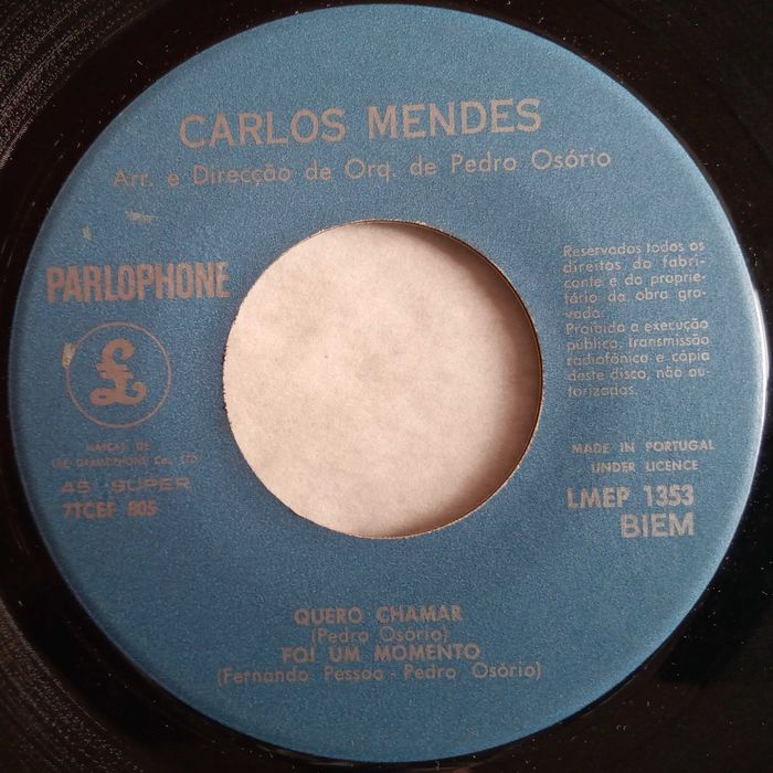 Carlos Mendes - - - - - Lá Vai Maria Só - - - - - EP