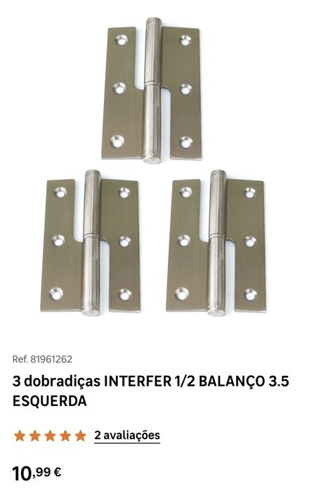 Vendo puxador de porta e dobradiças novos