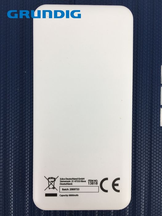 Повербанк Powerbank Grundig 8000 mAh безпроводная зарядка оригинал