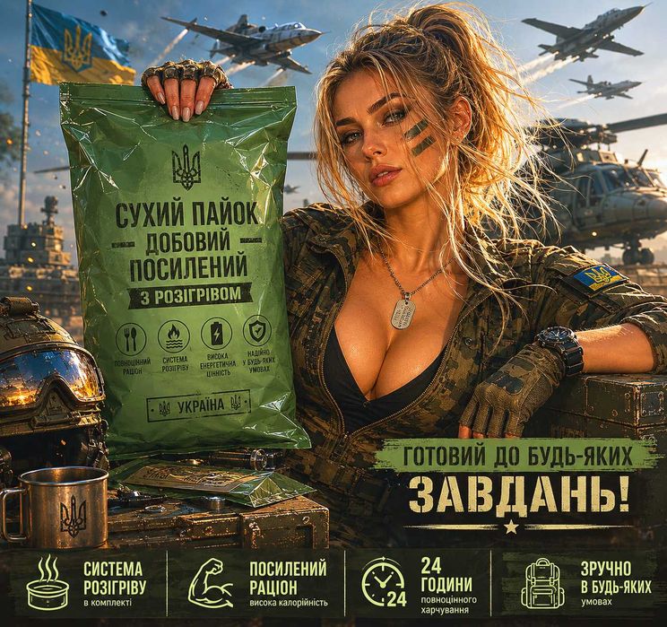 Украинский суточный усиленный сухой паек пайок сухпай mre мре разогрев