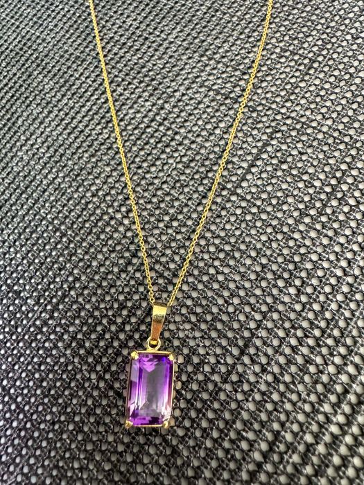 Colar com pendente ametrino ouro 18k