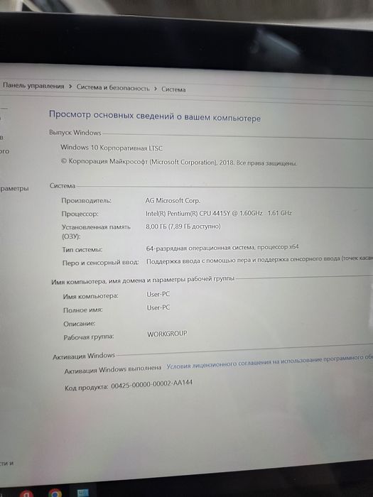 Ноутбук-планшет 8/128 ssd Microsoft Surface  go 2 емулятор андроїд