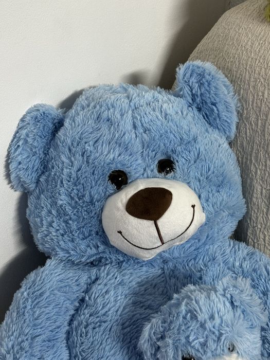 MorisMos Urso de peluche gigante 100 cm azul