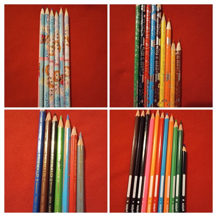 Lápis de cor usados
