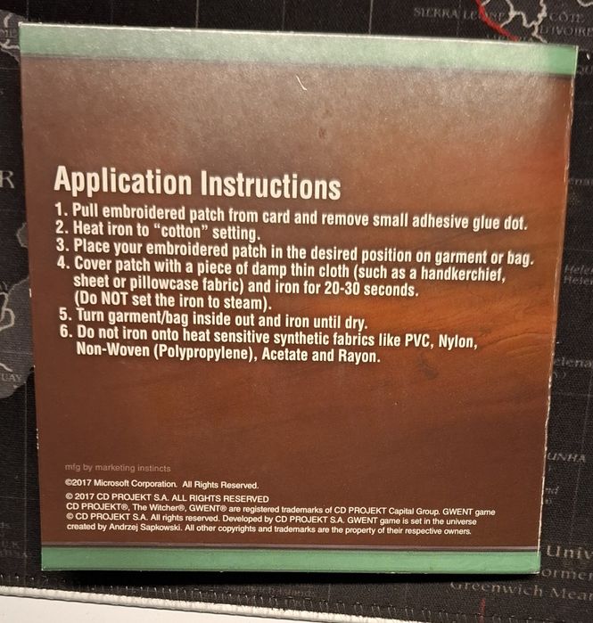 Naszywki/naprasowanki wiedźmiński karciany Gwint