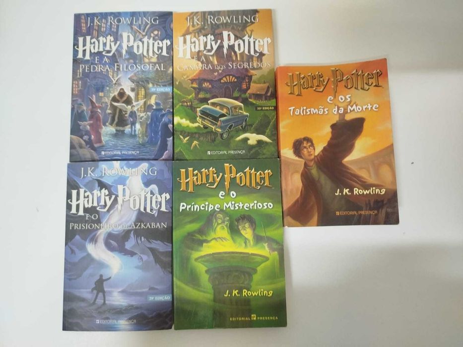 Lote 5 Livros Harry Potter – Editorial Presença (Capas Clássicas)