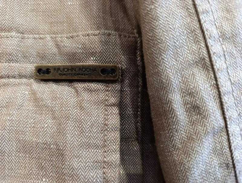 Льняная бежевая куртка бомбер лен John Rocha