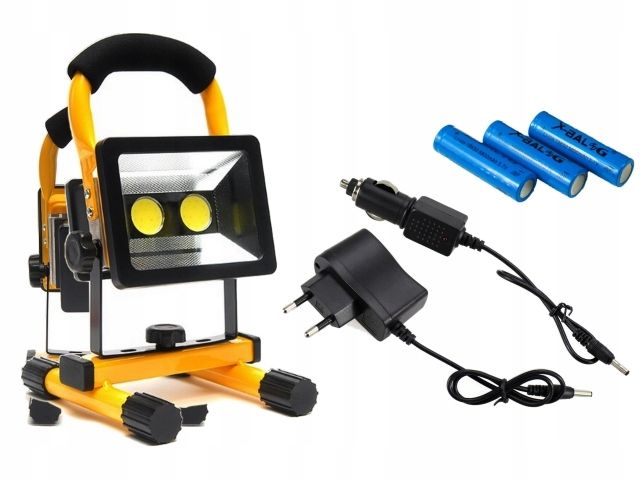 Halogen przenoßny z aku,ulatorem 2 LED 30W