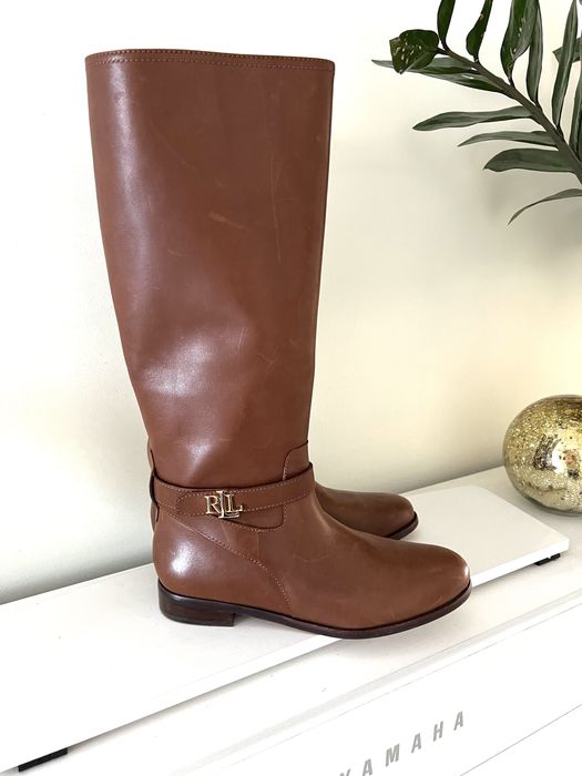 Чоботи lauren ralph lauren, світло-коричневі шкіряні, 8,5в (40)