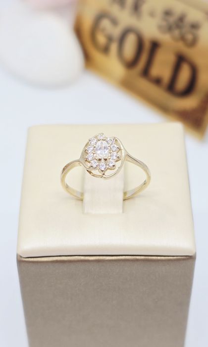 Złoty pierścionek próba 585 14k Używany