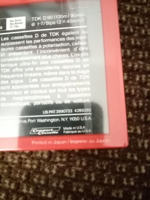 Cassete audio virgem TDK D modelo americano
