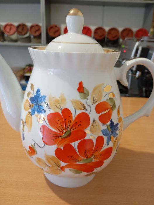 Чайник заварник . Баранівка . Ручний розпис