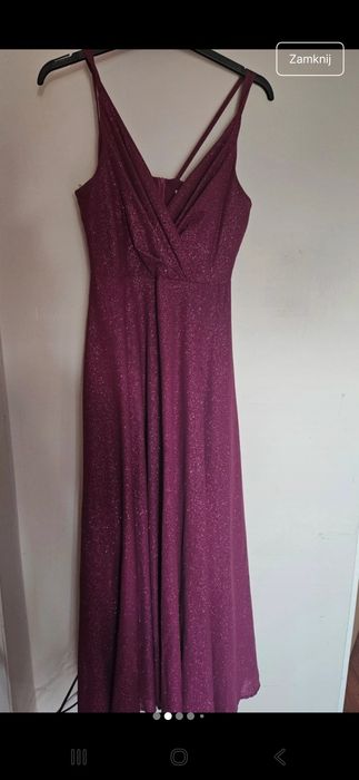 Elizabeth Bordowa maxi sukienka z rozcięciem