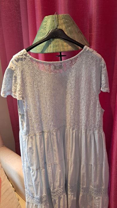 Vestido Natura 3L azul claro, satisfatório