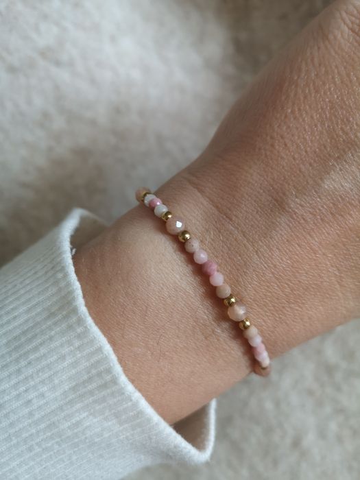 Bransoletka z kamieni naturalnych Rodonit Opal Słoneczny